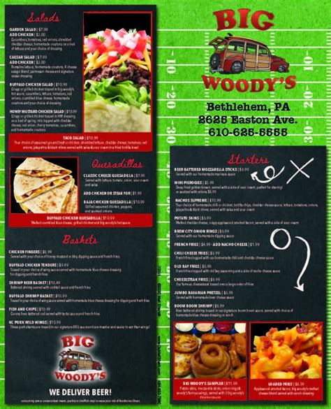 big woody's easton pa|big woody's menu.